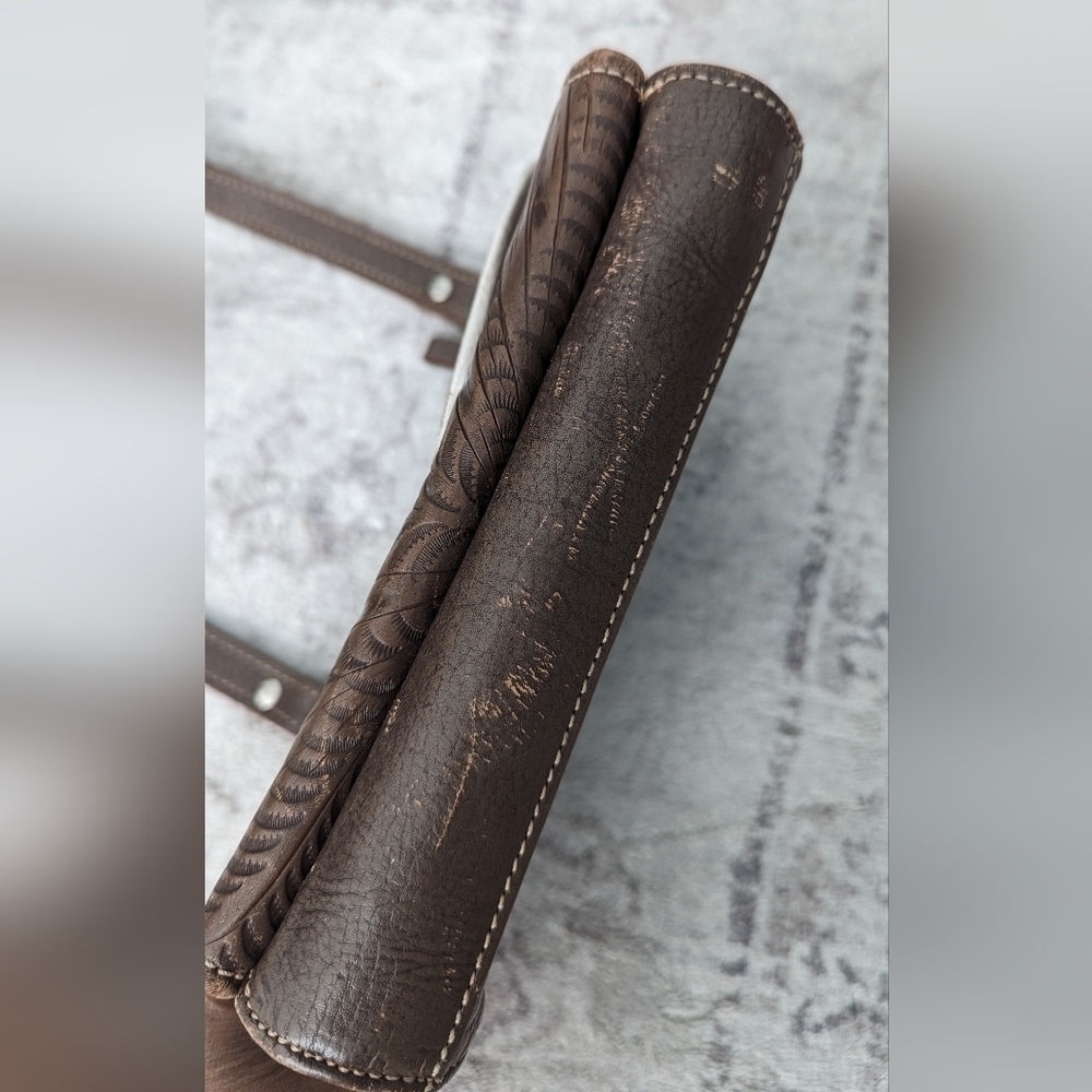 American West Genuine leather Western / Boho crossbody . - Picture 10 of 16